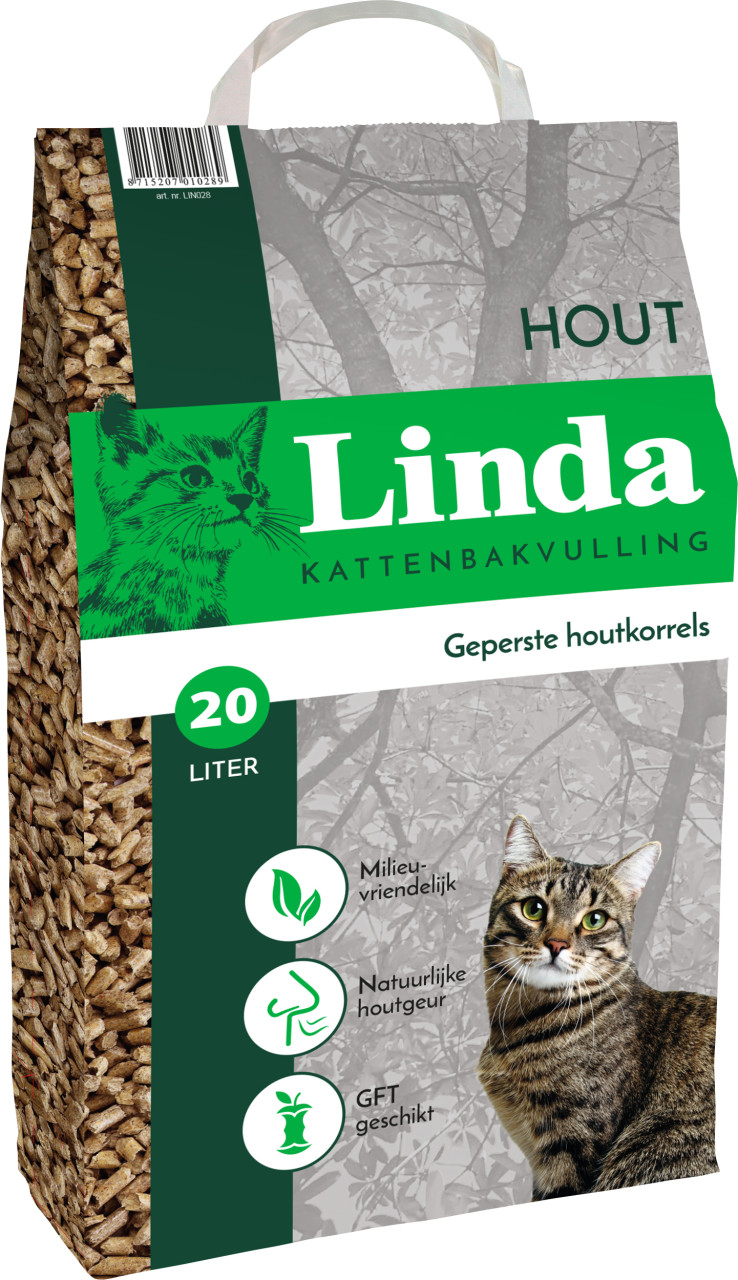 kattenbakvulling Hout 20 ltr | Diebo Huisdierwereld