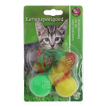 Kattenspeelgoed Golfbal met Veren en Rammel Assorti 2 st