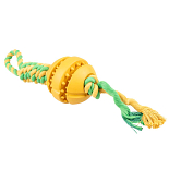 Duvo+ Hondenspeelgoed Tuggertouw met Bal Geel