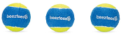 Beeztees Fetch tennisbal blauw/geel <br>3 st