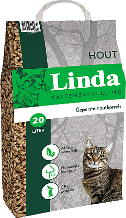 Linda kattenbakvulling Hout 20 ltr