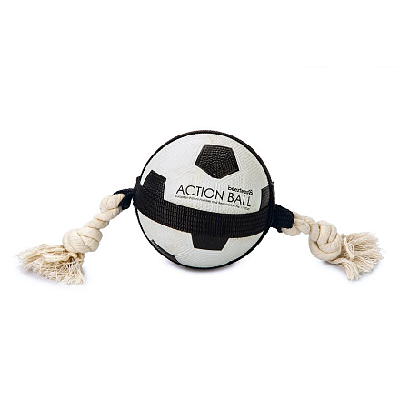 Beeztees Action voetbal met touw <br>12,5 cm