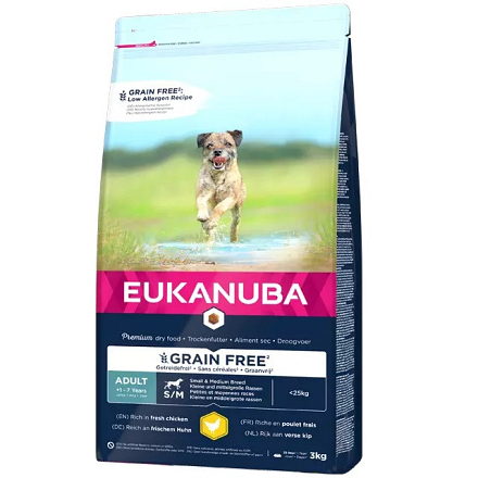 Eukanuba hondenvoer Adult S/M Grain Free Chicken 3 kg