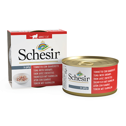 Schesir Kattenvoer Tonijn/Garnaal Gelei<br> 85 gr