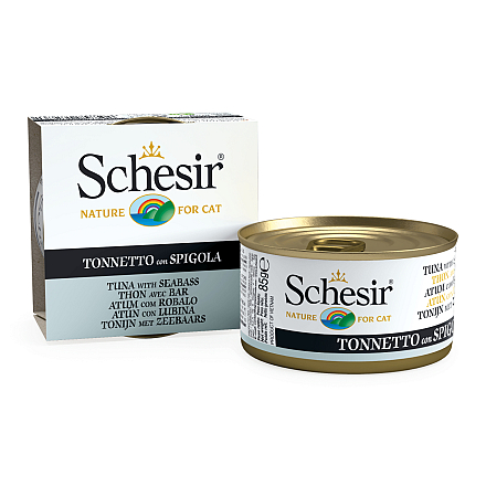 Schesir Kattenvoer Tonijn/Zeebaars Gelei 85 gr