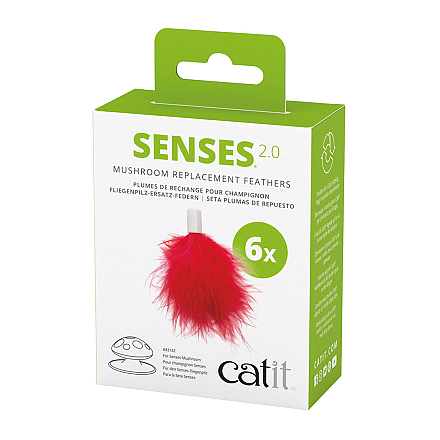Catit Senses 2.0 Mushroom Feathers Rood 6 st