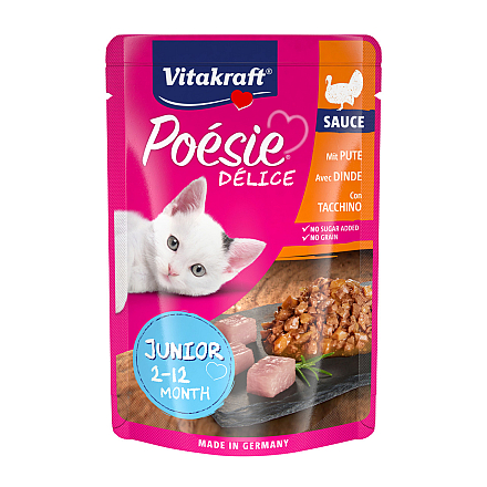 Vitakraft kattenvoer Poésie Déli Sauce kalkoen Junior 85 gr