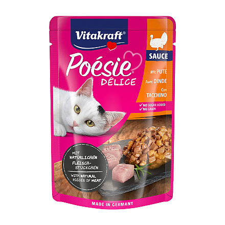 Vitakraft kattenvoer Poésie Déli Sauce kalkoen 85 gr