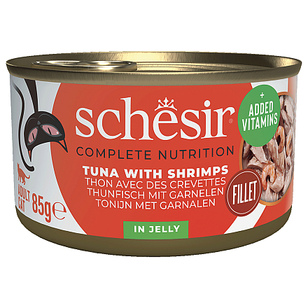 Schesir Kattenvoer Complete Tonijn & Garnalen Gelei 85 gr