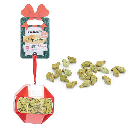 Beeztees Kerstbal Catnip Cookies Zalm<br> 30 gr