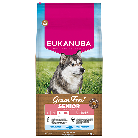 Eukanuba Hondenvoer Senior L/XL Grain Free Ocean Fish 12 kg