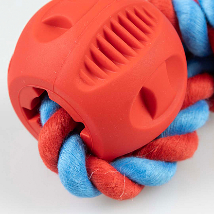 Duvo+ Hondenspeelgoed Haltertouw 2 Ballen Rood