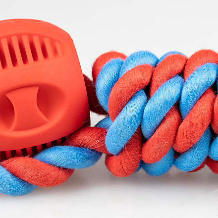 Duvo+ Hondenspeelgoed Haltertouw 2 Ballen Rood