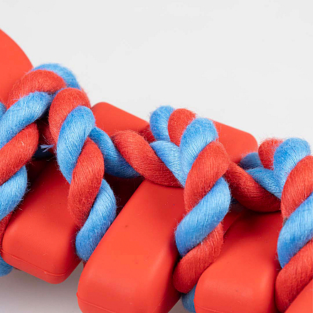 Duvo+ Hondenspeelgoed Tuggertouw met Vis Rood