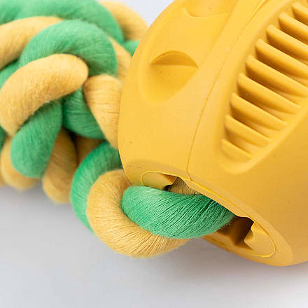 Duvo+ Hondenspeelgoed Haltertouw 2 Ballen Geel