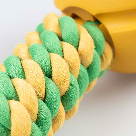 Duvo+ Hondenspeelgoed Tuggertouw met Bal Geel