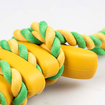 Duvo+ Hondenspeelgoed Tuggertouw met Vis Geel