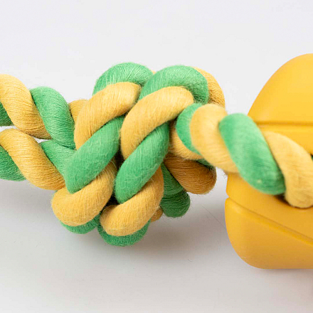 Duvo+ Hondenspeelgoed Tuggertouw met Halter Geel