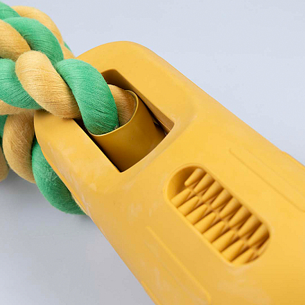 Duvo+ Hondenspeelgoed Tuggertouw met Stick Geel