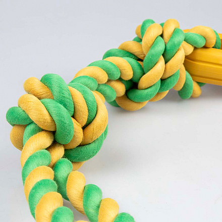 Duvo+ Hondenspeelgoed Tuggertouw met Stick Geel