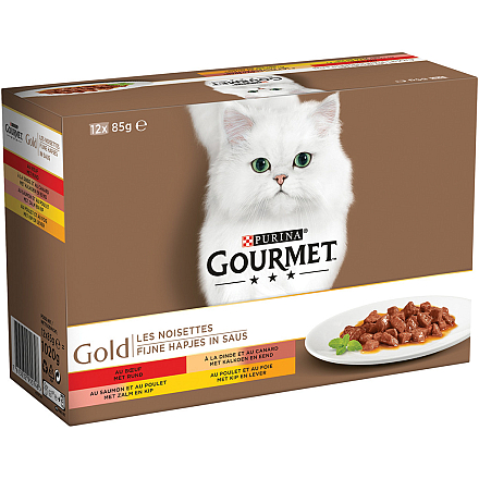 Gourmet kattenvoer Gold Fijne Hapjes<br> 12 x 85 gr