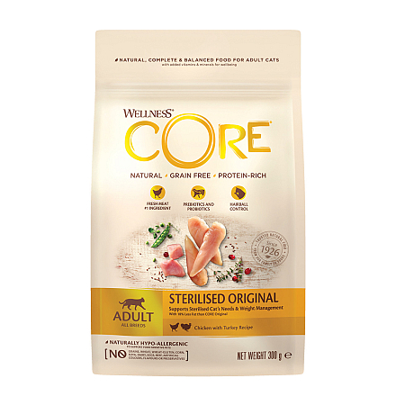 Wellness CORE kattenvoer Sterilised kip 300 gr