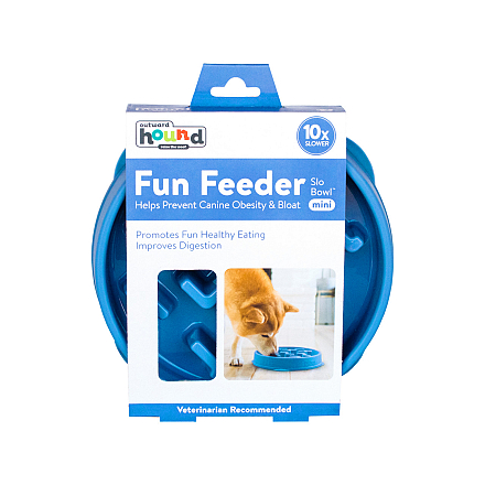 Outward Hound <br>Slo-Bowl Fun Feeder Notch Blauw