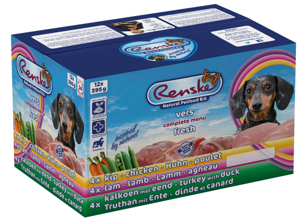 Renske hondenvoer Vers Vlees maaltijden 12 x 395 gr