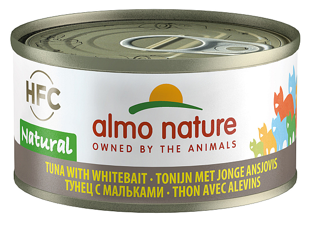 Almo Nature kattenvoer HFC Natural tonijn en jonge ansjovis 70 gr