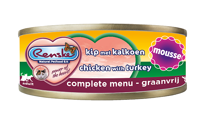 Renske kattenvoer Vers Vlees maaltijd Kip met Kalkoen 70 gr