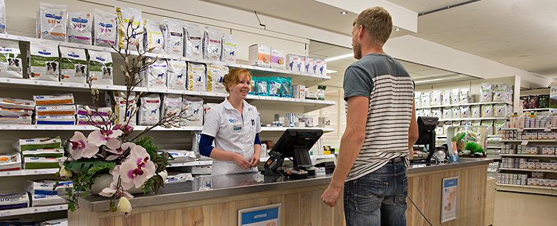 Dierenkliniek in onze winkel